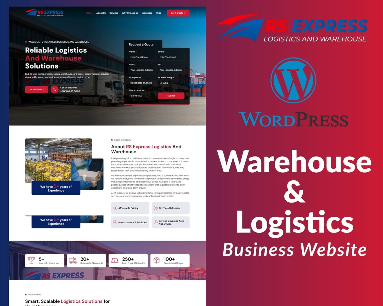 Logistics & Warehouse Company Website | WordPress Elementor